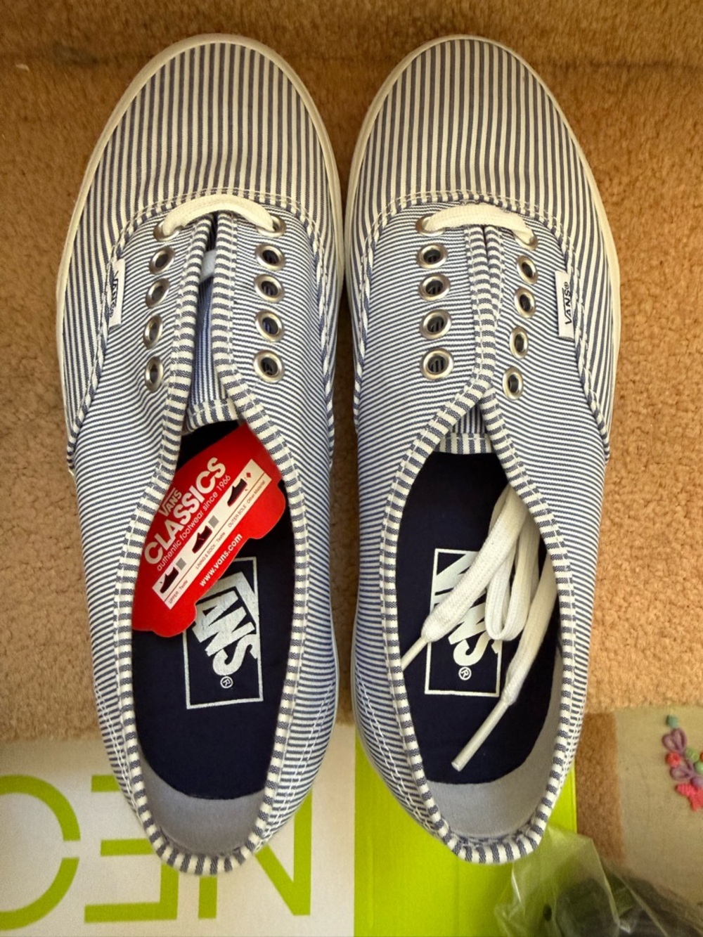 Vans Authentic Multi-Striped Dress Blu Sneakers - Blue, White, Red